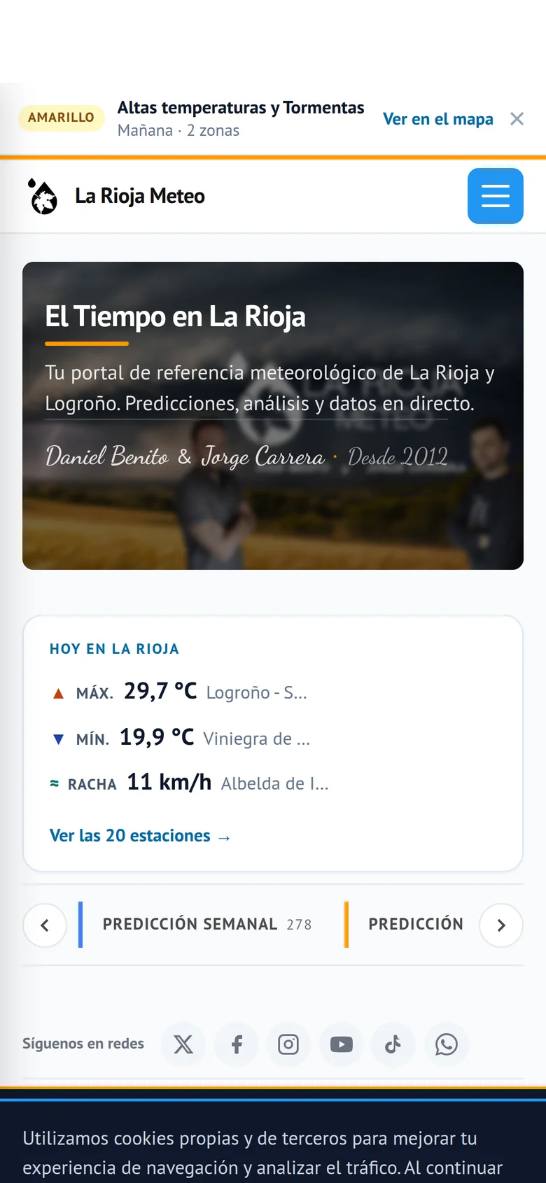 LaRiojaMeteo en un móvil