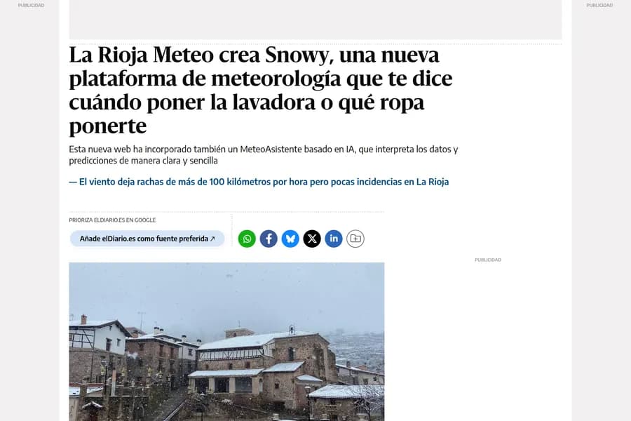 La Rioja Meteo creates Snowy, a weather platform with practical recommendations. — eldiario.es