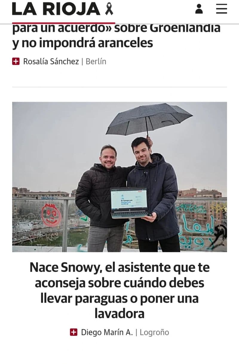 Articulo de larioja.com sobre el lanzamiento de Snowy