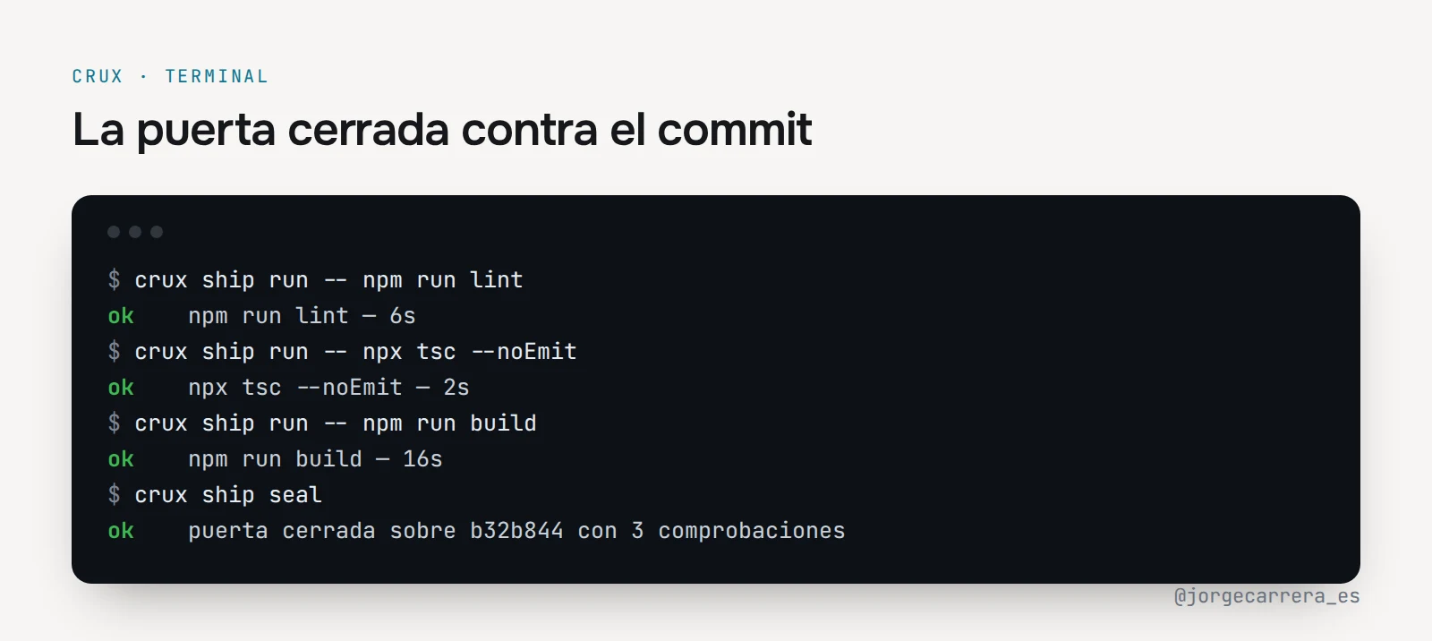 La puerta cerrada contra el commit